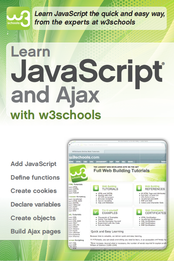 Learn javascript and Ajax with w3Schools 英文pdf_前端开发教程-奇速网