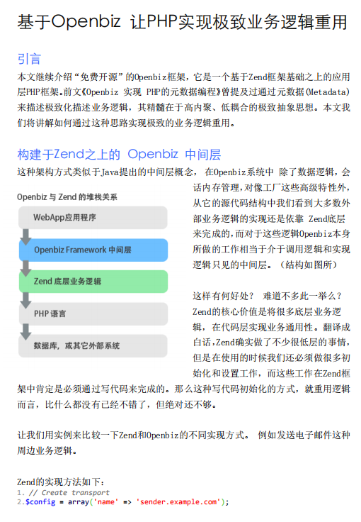 Openbiz让PHP实现极致业务逻辑重用 中文PDF下载_PHP教程-奇速网