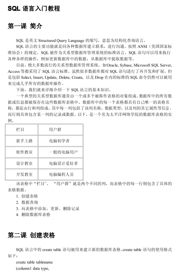 SQL语言入门_数据库教程-奇速网